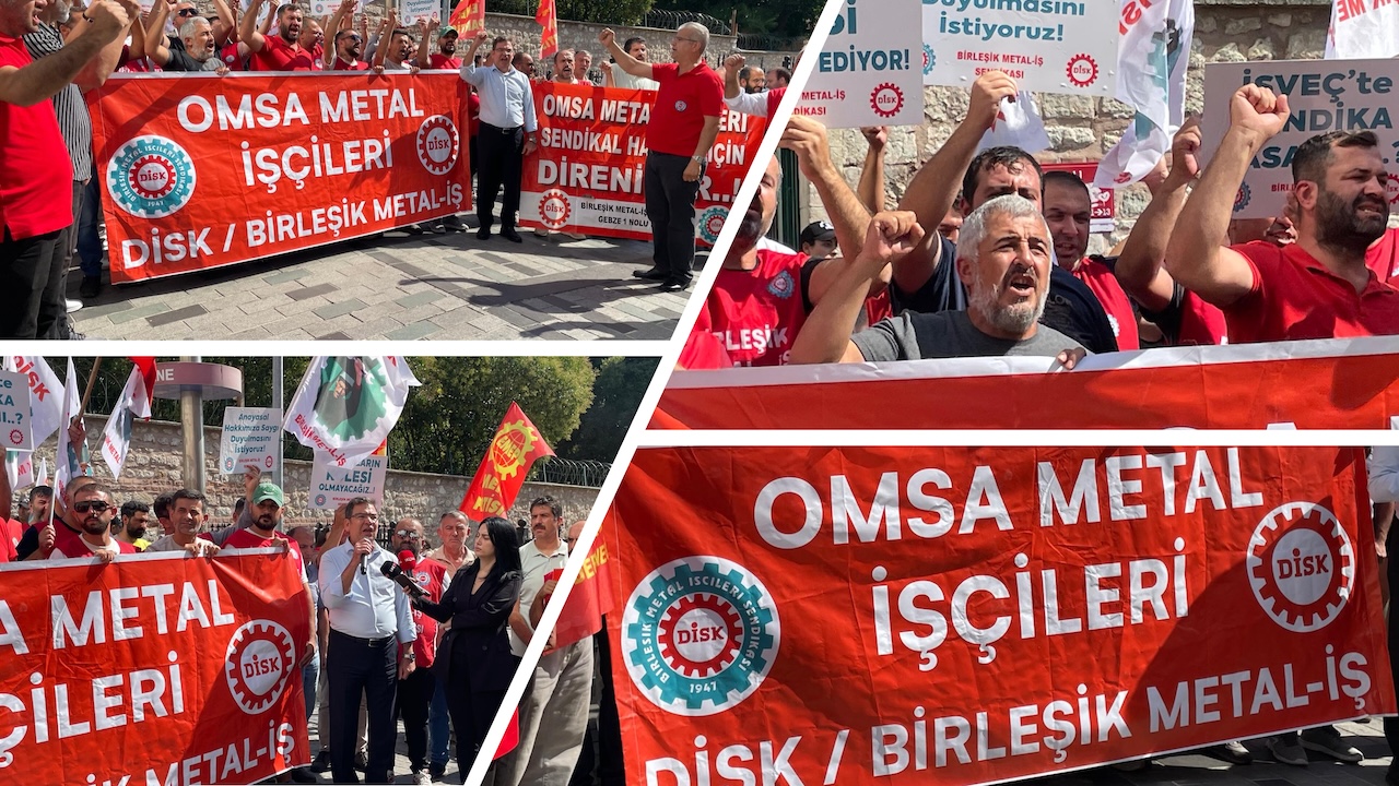 Direnen Omsa işçileri İsveç Başkonsolosluğu önünde iş aş hürriyet için haykırdı!