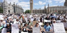 Londra’da “Filistin için Eylem” örgütünün yasaklanmasına karşı binler sokaklara akın etti