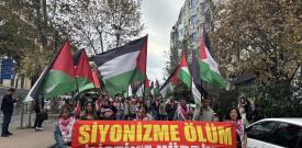 Siyonist soykırımın ikinci yılında Filistin halkının sesi meydanlarda!
