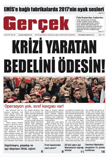 Gerçek Gazetesi Sayı 86 - Aralık 2016