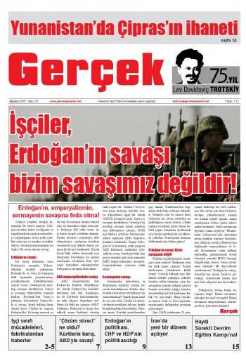 Gerçek Gazetesi Sayı 70 - Ağustos 2015
