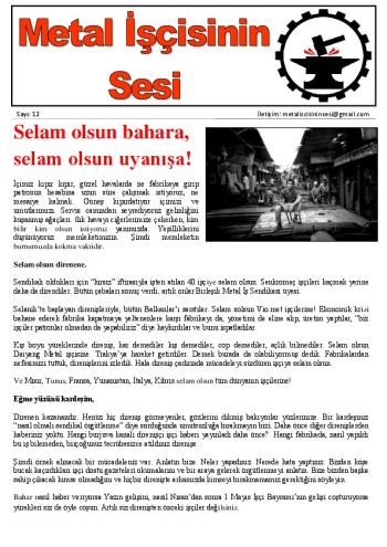 Metal İşçisinin Sesi Sayı 12