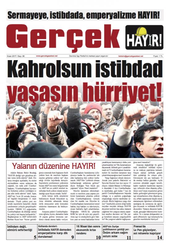 Gerçek Gazetesi Sayı 90 - Mart 2017