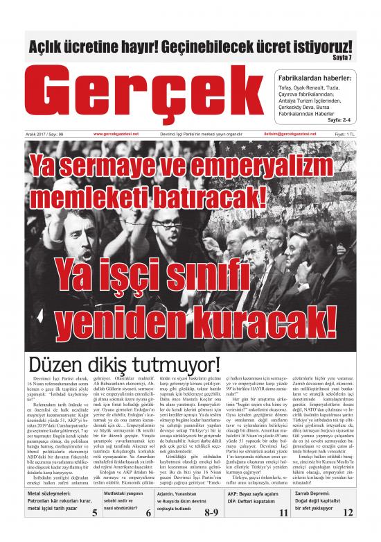 Gerçek Gazetesi Sayı 99 - Aralık 2017