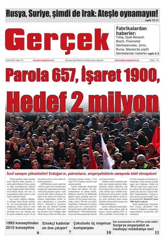 Gerçek Gazetesi Sayı 74 - Aralık 2015