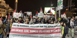 Ablukaya ve soykırıma direnen Filistin halkı için yola çıkan Sumûd filosu ile dayanışmak için sokaklardaydık! 