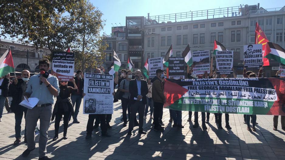 Filistin Dostları’ndan İstanbul’da eylem: Corc Abdullah’a özgürlük! Filistin’e özgürlük!